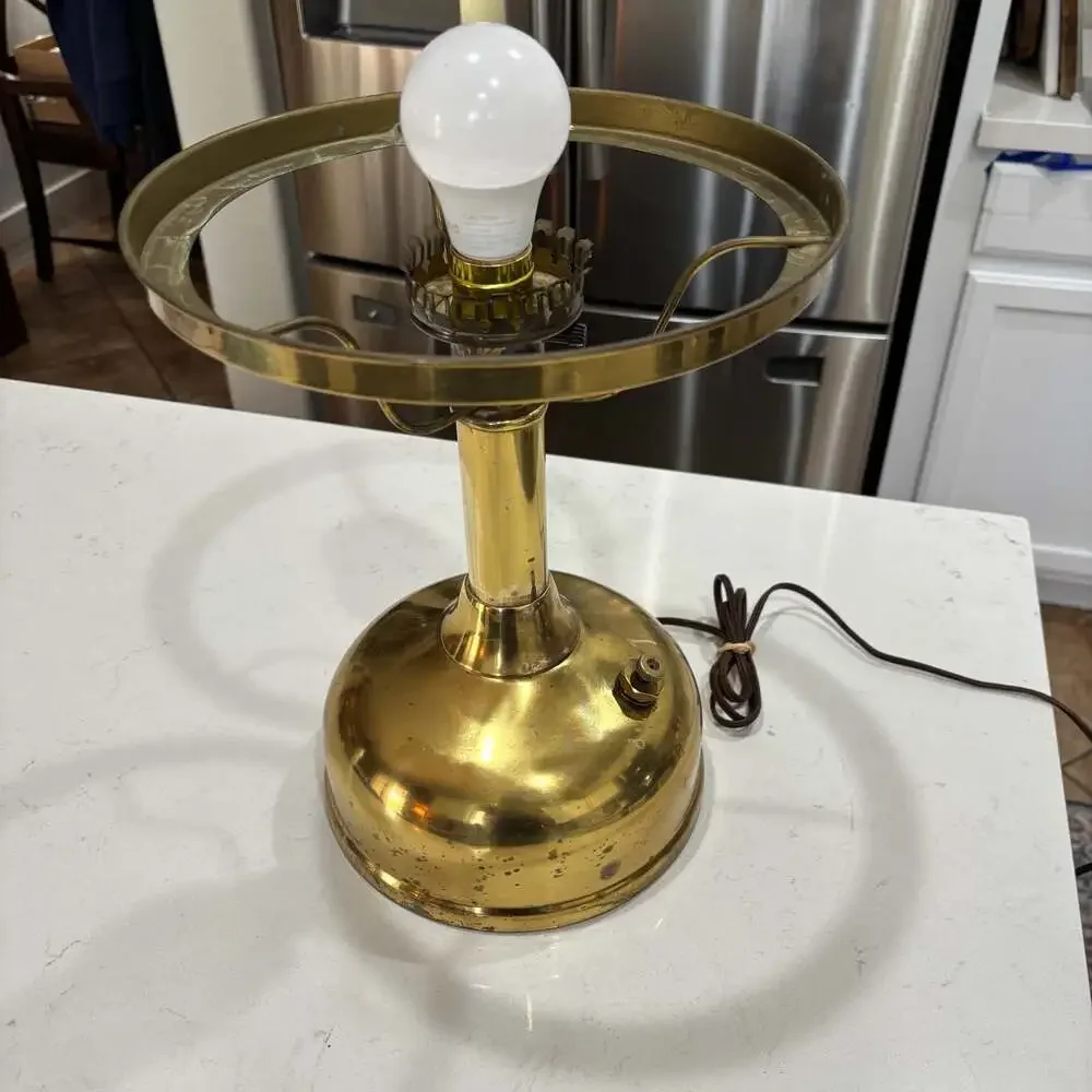 Vintage Coleman Model 100 Gas Lantern Converted to Electric Table Lamp